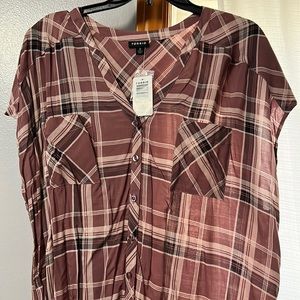 Brown Plaid doll man shirt
